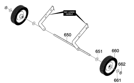 Wheels Diagram and Parts List for 621450X4E 2001 Briggs and Stratton Snow Blower